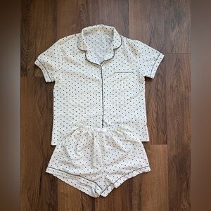 SHEIN White Polka Dot Pajama Set